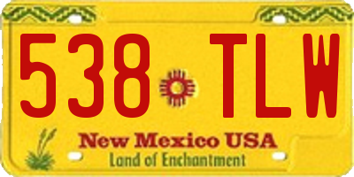 NM license plate 538TLW