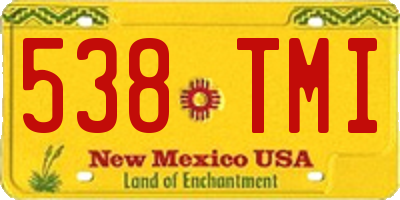 NM license plate 538TMI