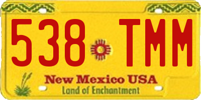 NM license plate 538TMM
