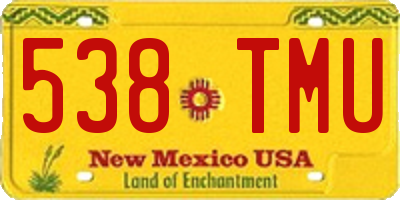 NM license plate 538TMU