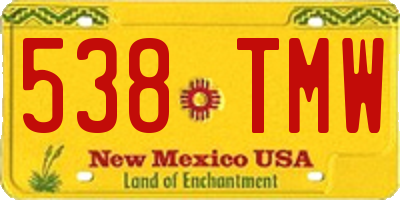 NM license plate 538TMW