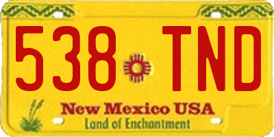 NM license plate 538TND