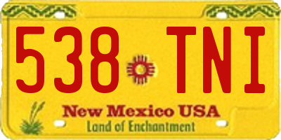 NM license plate 538TNI