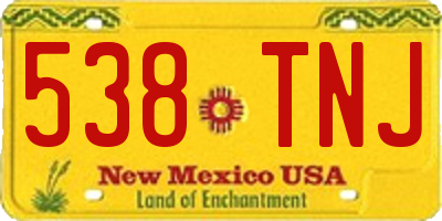 NM license plate 538TNJ