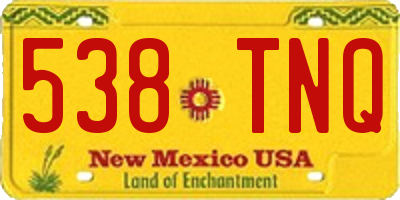 NM license plate 538TNQ