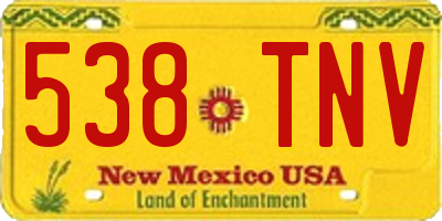 NM license plate 538TNV