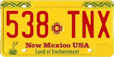 NM license plate 538TNX