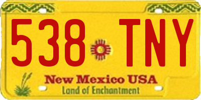 NM license plate 538TNY