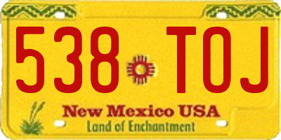 NM license plate 538TOJ
