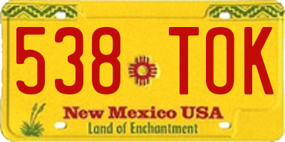 NM license plate 538TOK