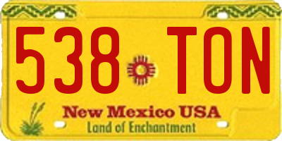 NM license plate 538TON
