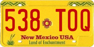 NM license plate 538TOQ