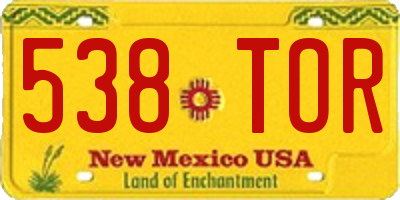 NM license plate 538TOR