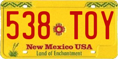 NM license plate 538TOY
