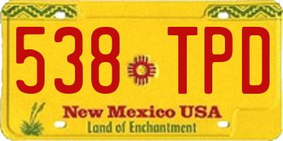 NM license plate 538TPD