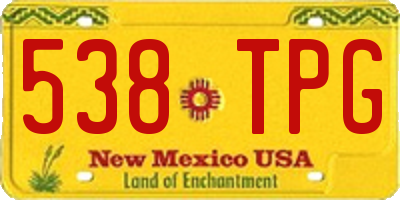 NM license plate 538TPG