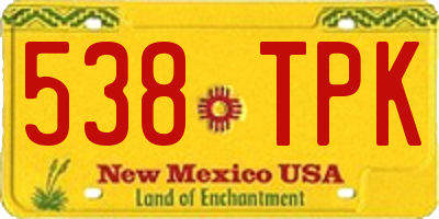 NM license plate 538TPK