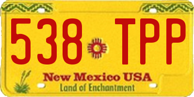 NM license plate 538TPP