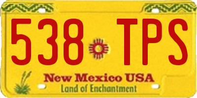 NM license plate 538TPS