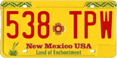 NM license plate 538TPW