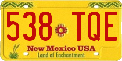 NM license plate 538TQE