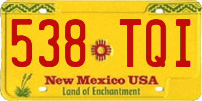 NM license plate 538TQI