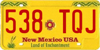 NM license plate 538TQJ