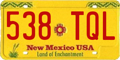 NM license plate 538TQL
