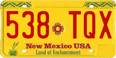 NM license plate 538TQX