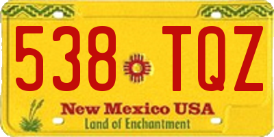 NM license plate 538TQZ