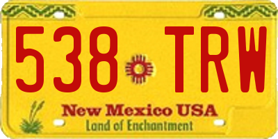 NM license plate 538TRW