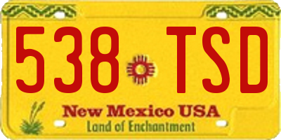 NM license plate 538TSD