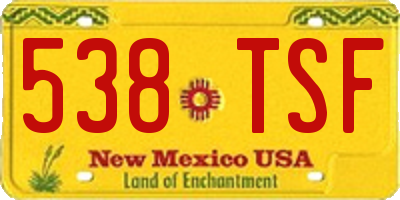 NM license plate 538TSF