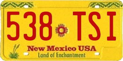 NM license plate 538TSI