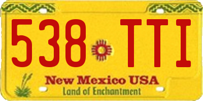 NM license plate 538TTI