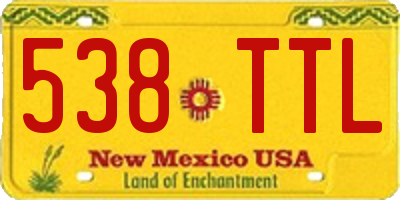 NM license plate 538TTL