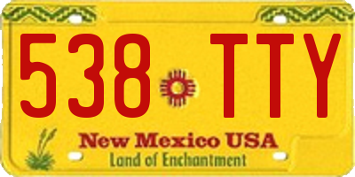 NM license plate 538TTY