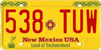 NM license plate 538TUW