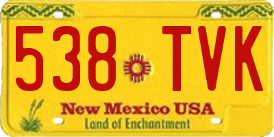 NM license plate 538TVK