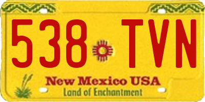 NM license plate 538TVN