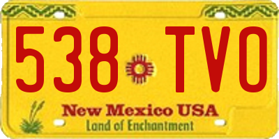 NM license plate 538TVO