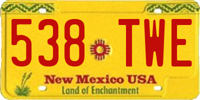 NM license plate 538TWE