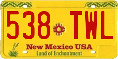 NM license plate 538TWL