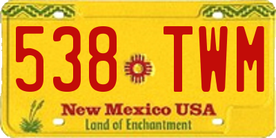 NM license plate 538TWM