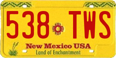 NM license plate 538TWS