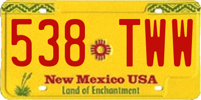 NM license plate 538TWW