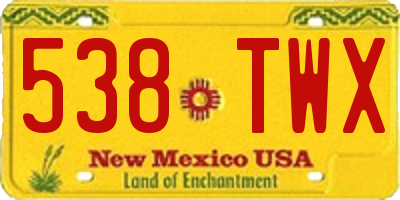 NM license plate 538TWX