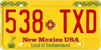 NM license plate 538TXD