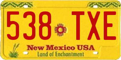 NM license plate 538TXE