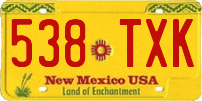 NM license plate 538TXK